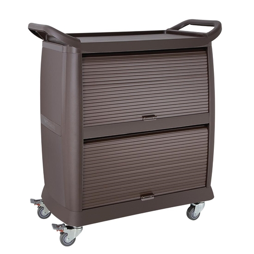 Vogue 3 Tier Trolley Polypropylene Brown 1040x987x525mm - DK737
