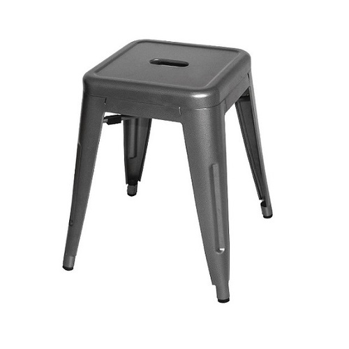 Bolero Low Metal Bar Stools Gun Metal Grey (Pack of 4) - DM933