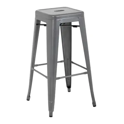 Bolero High Metal Bar Stools Gun Metal Grey (Pack of 4) - DM934