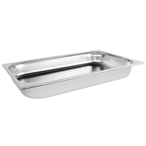 Vogue Stainless Steel 1/1 Gastronorm Tray 65mm 9Ltr - DN709