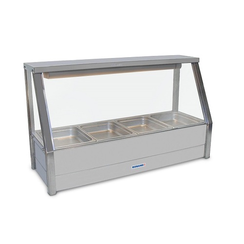 Roband E14RD Single Row Straight Glass Hot Food Display with Rear Doors - E14RD