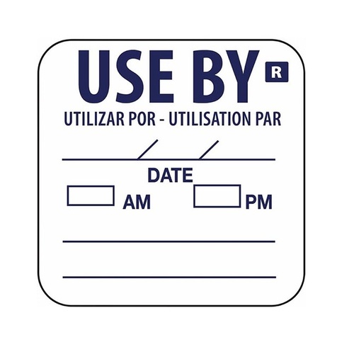 Removable Use By Label (Roll of 1000) - E150