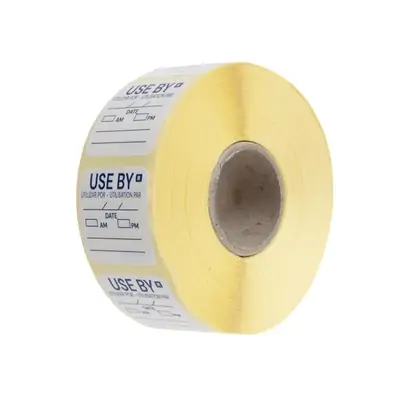 Hygiplas Removable Use By Labels (Roll of 1000) - E150