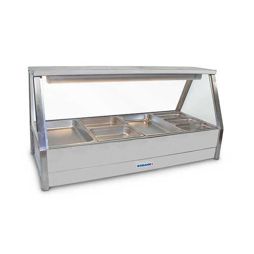 Roband E24RD Straight Glass Double Row Hot Food Display with Rear Doors - E24RD