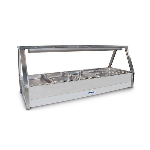 Roband E25RD Straight Glass Double Row Hot Food Display with Rear Doors - E25RD