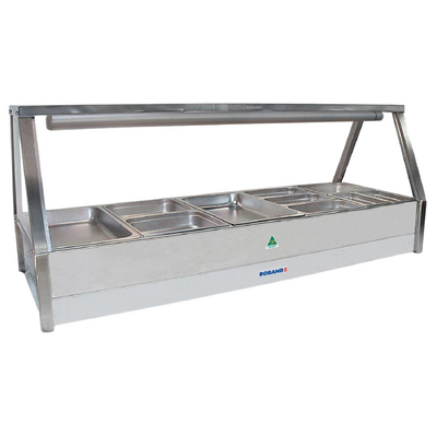 Roband E25RD Straight Glass Double Row Hot Food Display with Rear Doors - E25RD
