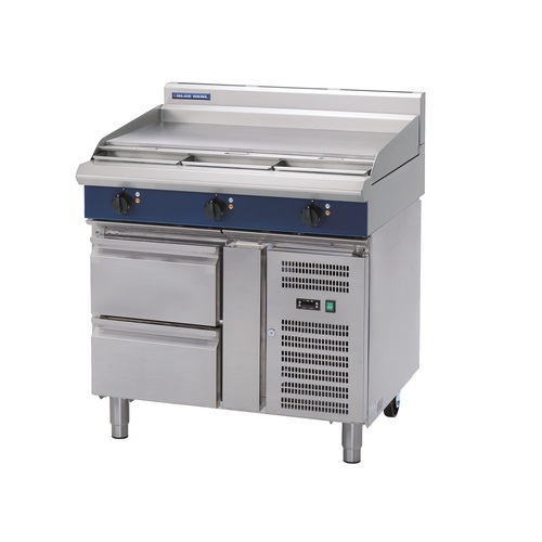 Blue Seal E516A-RB - 900mm Electric Griddle With Refrigerated Base - E516A-RB