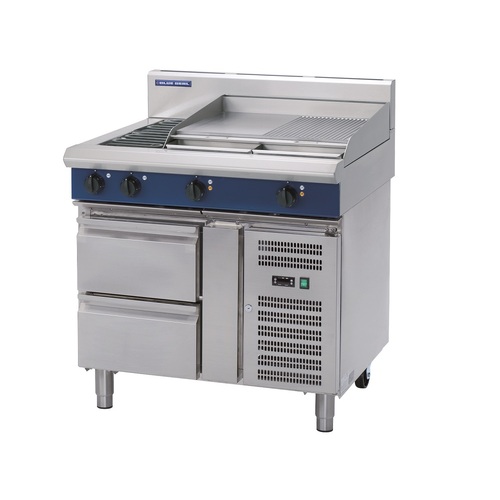 Blue Seal E516B-RB - 2 Electric Cooktop + 600mm Griddle With Refrigerated Base - E516B-RB