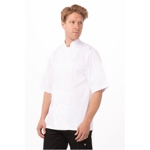 Chef Works Capri Premium Cotton Chef Jacket - ECSS-WHT-38 - ECSS-WHT-38