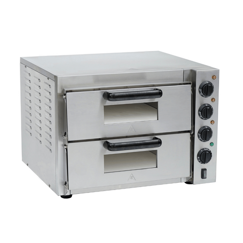Baker Max EP-2T-15 - Compact Countertop Double Deck Electric Pizza Oven - EP-2T-15