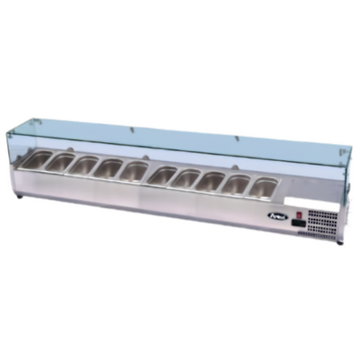 Atosa ESL3890 - Glass Canopy Counter Top Salad Bar - 9 x 1/3 GN Pans - ESL3890