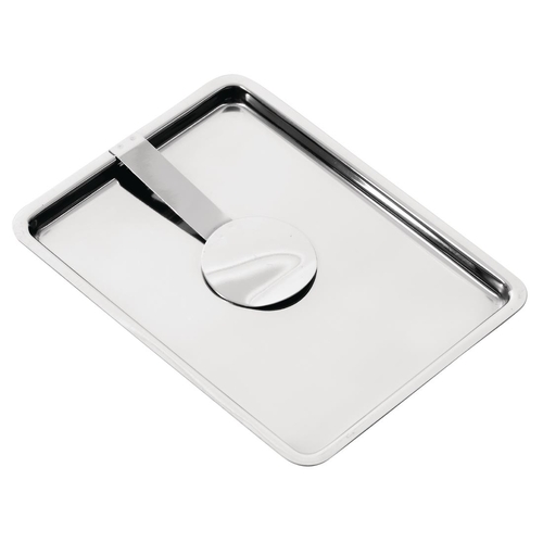 Olympia Curved Stainless Steel Tip Tray With Bill Clip - F979