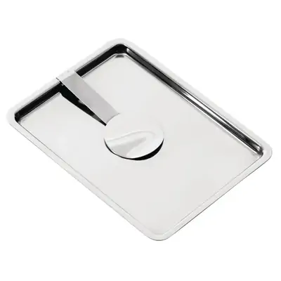 Olympia Curved Stainless Steel Tip Tray With Bill Clip - F979