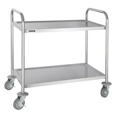 Vogue 2 Tier Clearing Trolley Stainless Steel 855x455x810mm - F997