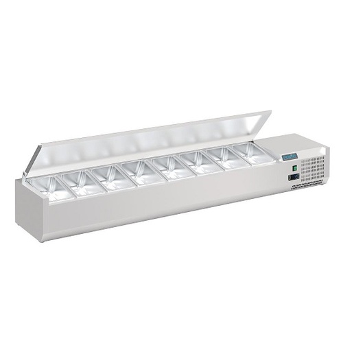 Polar FA856-A G-Series Countertop Prep Fridge with Lid 8x 1/4 GN - FA856-A