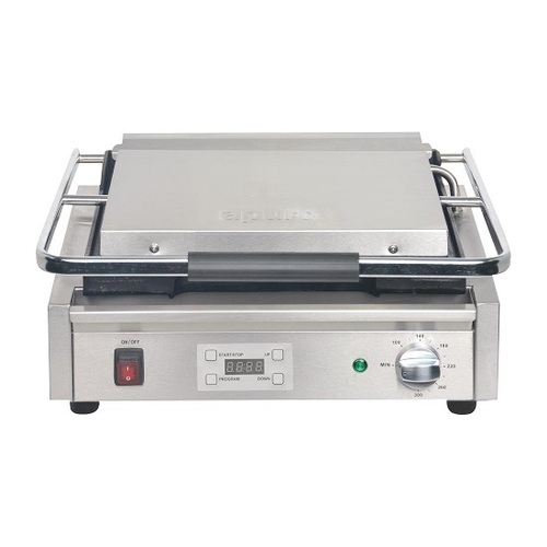 Apuro FC380-A Large Contact Grill Ribbed Plates with Timer - FC380-A