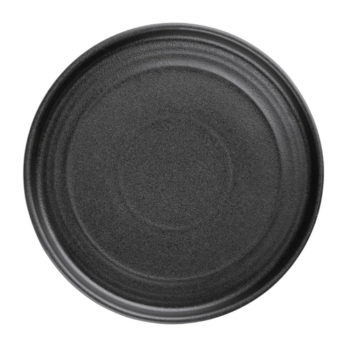 Olympia Cavolo Textured Black Flat Round Plate 180mm (Box of 6) - FD908