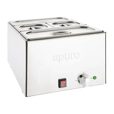 Apuro FT691-A Bain-Marie with Pans 2 x 1/3 & 2 x 1/6 Pans 150mm Deep Inc Lids - FT691-A