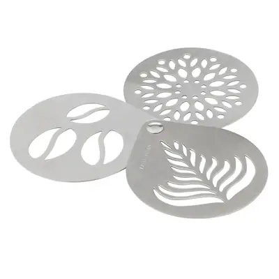 Leaf & Bean Coffee Stencils 3 Piece Set – Stainless Steel - G0001935