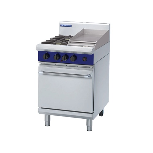Blue Seal G504C - 2 Burner Gas Cooktop + 300mm Griddle with Static Oven - G504C