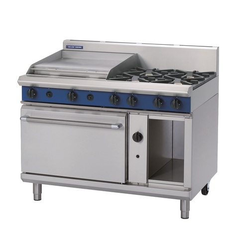 Blue Seal G508B - 4 Burner Gas Cooktop + 600mm Griddle with Static Oven - G508B