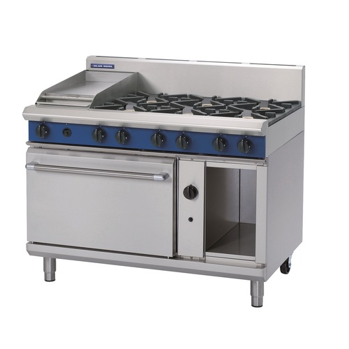 Blue Seal G508C - 6 Burner Gas Cooktop + 300mm Griddle with Static Oven - G508C