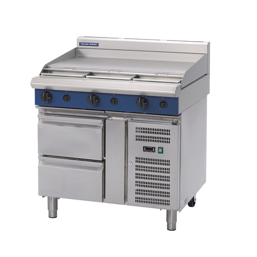 Blue Seal G516A-RB - 900mm Gas Griddle With Refrigerated Base - G516A-RB