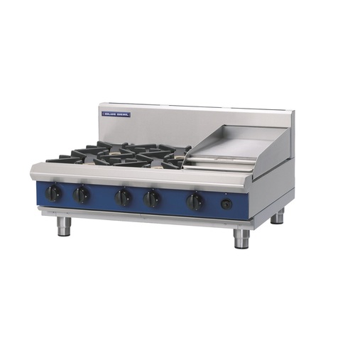 Blue Seal G516C-B - 4 Burner Gas Cooktop + 300mm Griddle - Bench Model - G516C-B