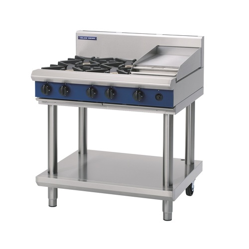Blue Seal G516C-LS - 4 Burner Gas Cooktop + 300mm Griddle with Leg Stand - G516C-LS