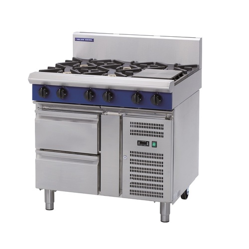 Blue Seal G516D-RB - 6 Burner Gas Cooktop with Refrigerated Base - G516D-RB