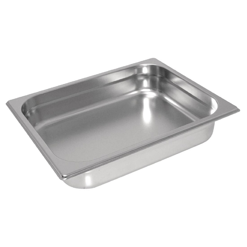 Vogue Stainless Steel Heavy Duty 1/2 Gastronorm Tray 65mm 4Ltr - GC969