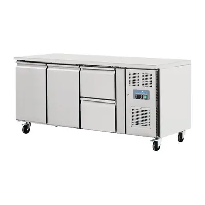 Polar GD874-A U-Series 2 Door and 2 Drawer Counter Fridge 417Ltr - GD874-A