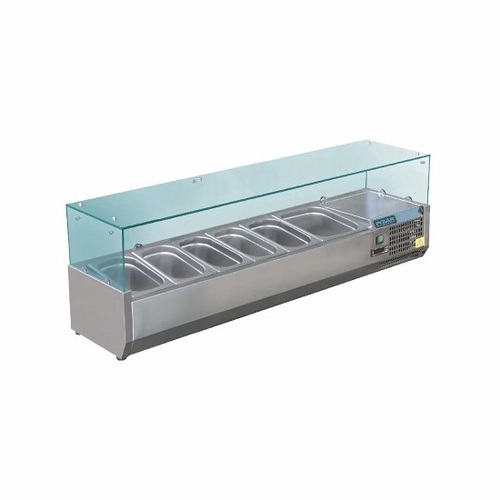 Polar GD876-A G-Series Countertop Prep Fridge 5x 1/3 GN & 1x 1/2 GN - GD876-A