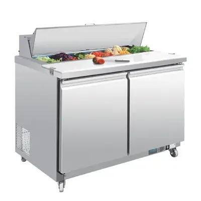 Polar GD882-A U-Series Double Door Prep Counter Fridge 405Ltr - GD882-A