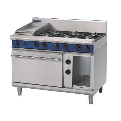 Blue Seal GE508C - 6 Burner Gas Cooktop + 300mm Griddle with Electric Static Oven - GE508C