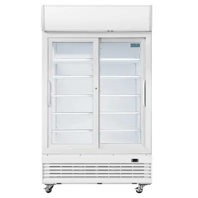 Polar GE581-A G-Series Sliding Door Upright Display Cooler/Fridge with Light Box 950Ltr - GE581-A