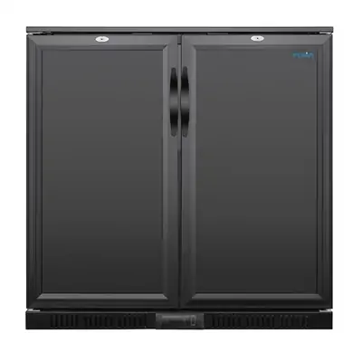 Polar GE998-A G-Series Back Bar Cooler with Double Solid Hinged Doors Black - 850mm - GE998-A