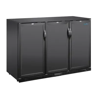 Polar GE999-A G-Series Back Bar Cooler with Triple Solid Hinged Doors Black - 850mm - GE999-A