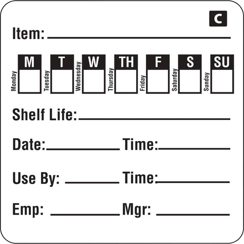 Freezable Day of the Week Labels Pull/Thaw/Use By (Roll of 500) - GF049