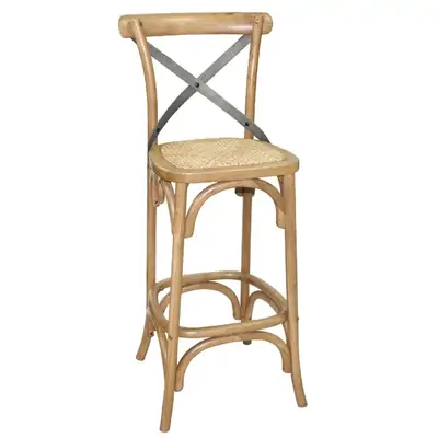 Bolero Wooden Bar Stool with Backrest - GG657