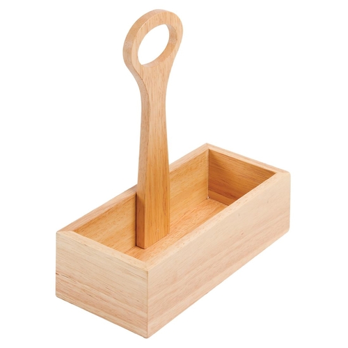 Olympia Wooden Condiment Bucket with Handle - 240(h)x230(w)x100(d)mm 9.5x9x4" - GH309