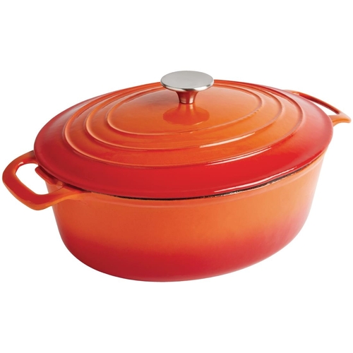 Vogue Oval Casserole Orange 5Ltr 110hx243wx295mm - GH311