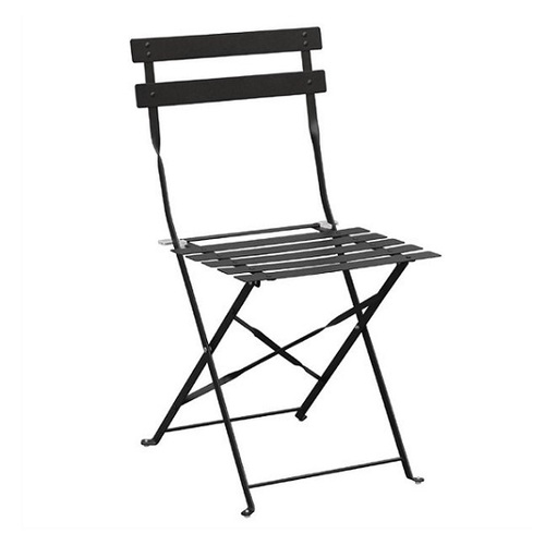 Bolero Black Pavement Style Steel Folding Chairs (Pack of 2) - GH553