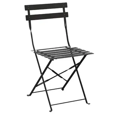 Bolero Black Pavement Style Steel Folding Chairs (Pack of 2) - GH553