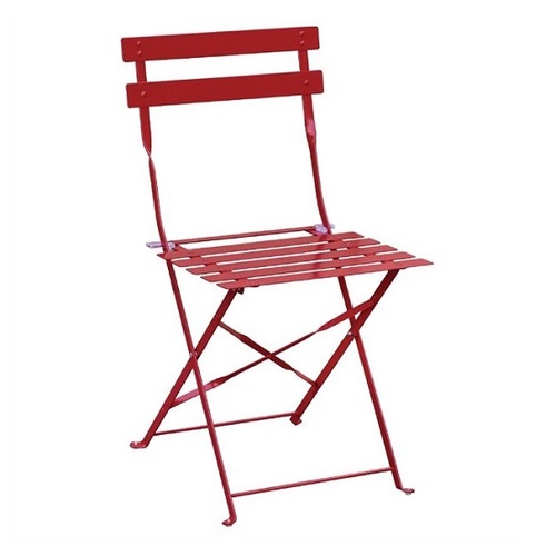 Bolero Red Pavement Style Steel Folding Chairs (Pack of 2) - GH555