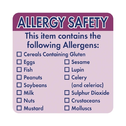 Vogue Allergen Food Labels 51mm (Roll of 500) - GJ058