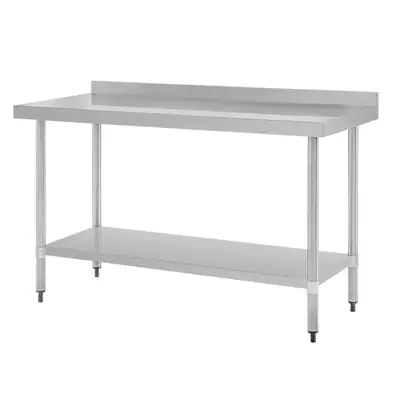 Vogue Stainless Steel Table with Splashback 1500x700x900mm - GJ508
