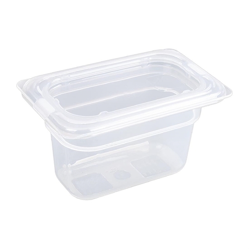 Vogue Polypropylene 1/9 Gastronorm Tray 100mm 850ml (Box of 4) - GJ529