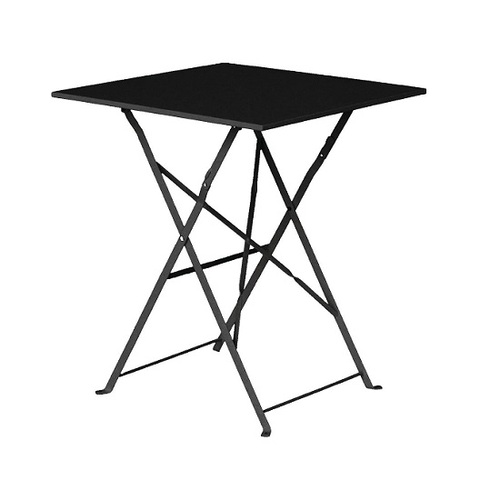 Bolero Black Square Pavement Style Steel Table - GK989
