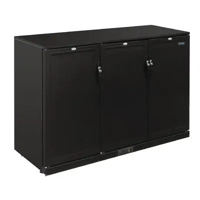 Polar GL017-A G-Series Back Bar Cooler with Triple Solid Hinged Doors Black - 900mm - GL017-A
